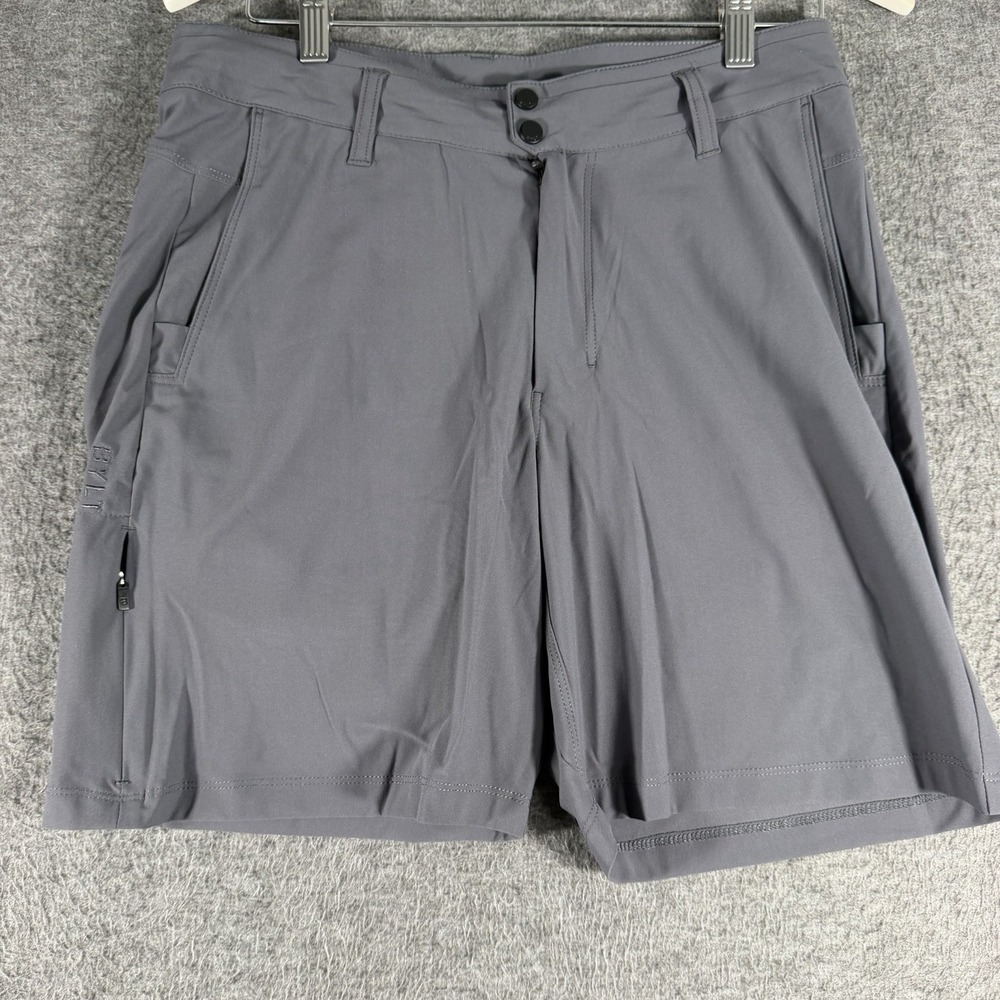 BYLT Everyday Shorts Mens 30 Gray 7" Stretch Chino Travel Zip Pocket Comfy Casua
